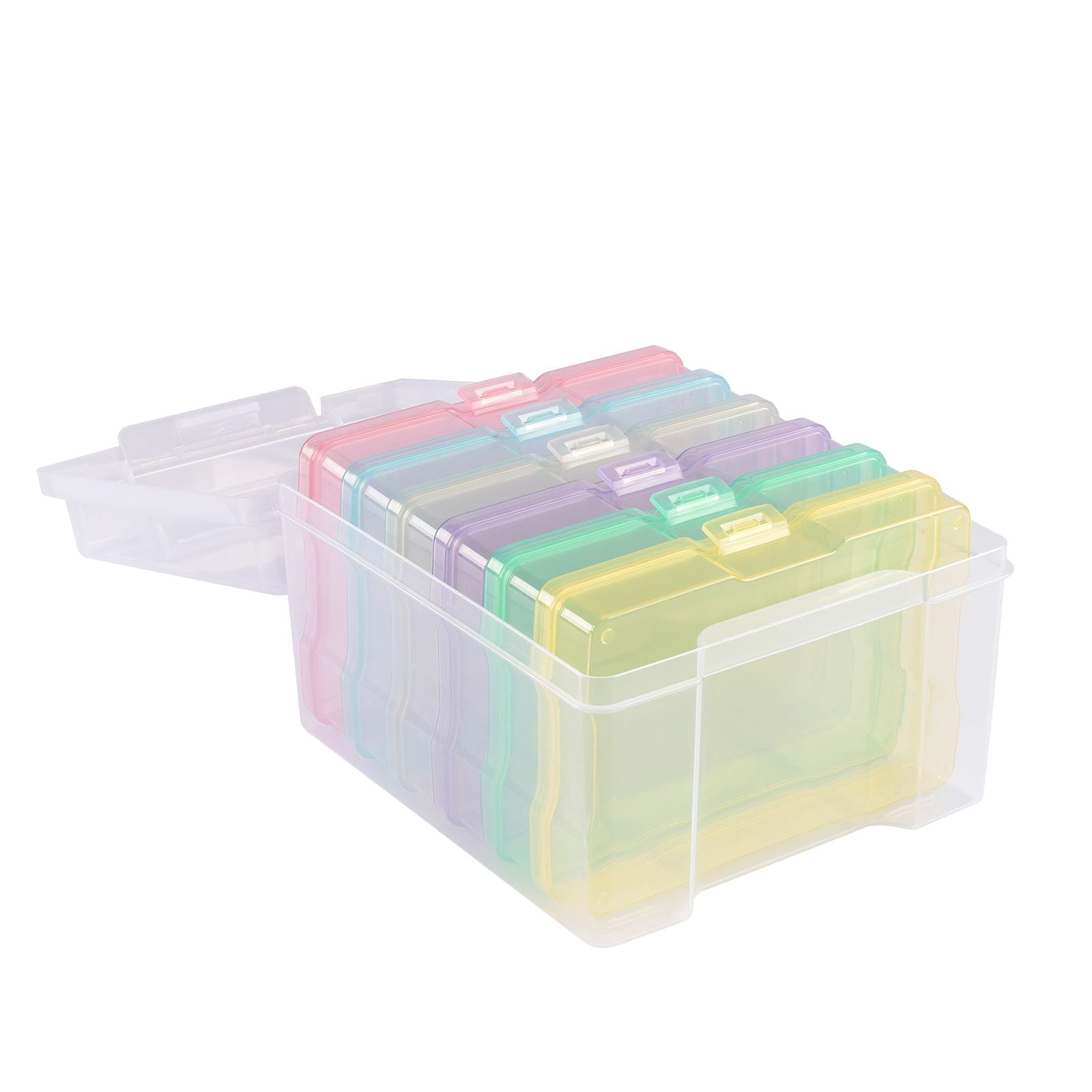 Vaessen creative • opbergbox met 6 cassettes pastel