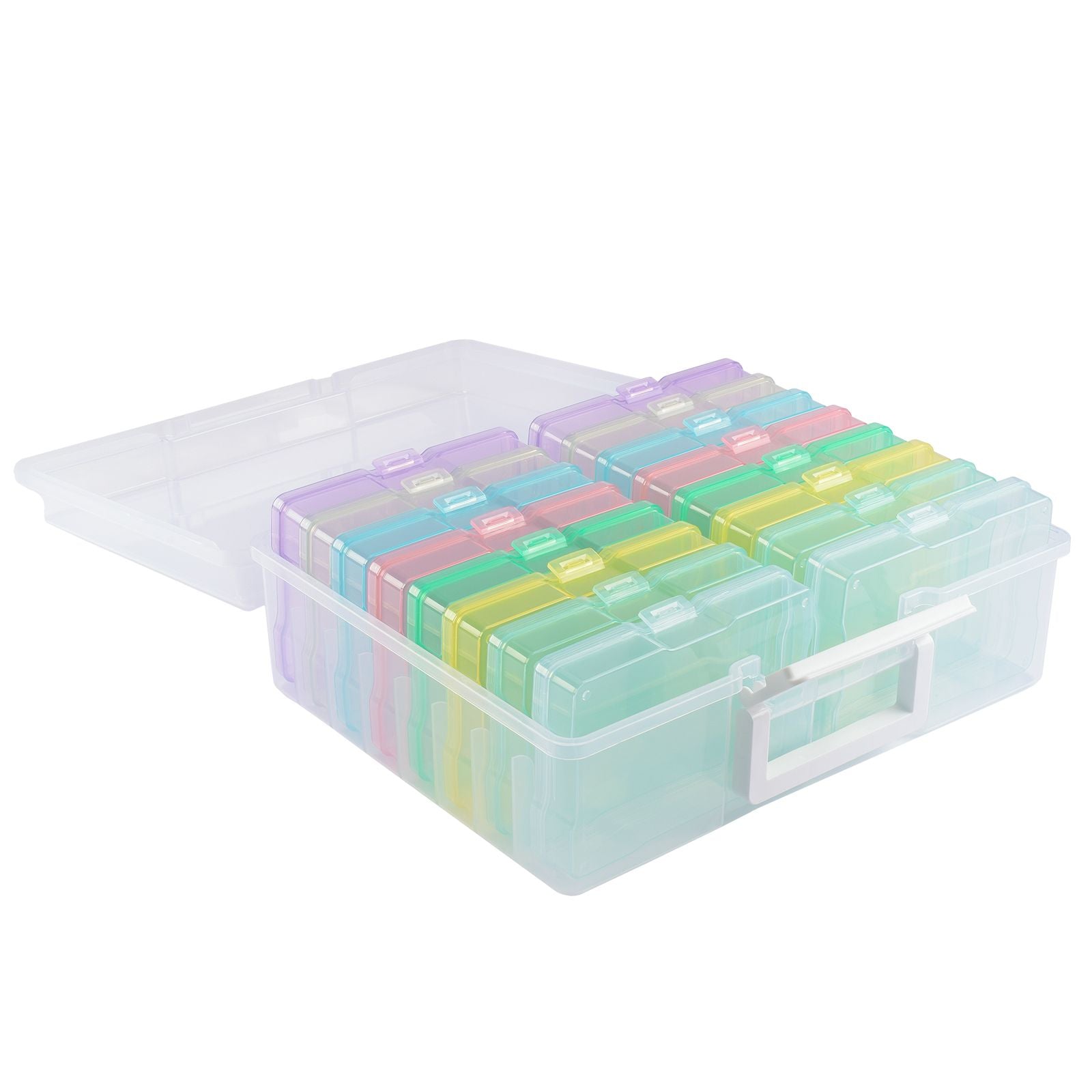 Vaessen creative • opbergbox met 16 cassettes pastel