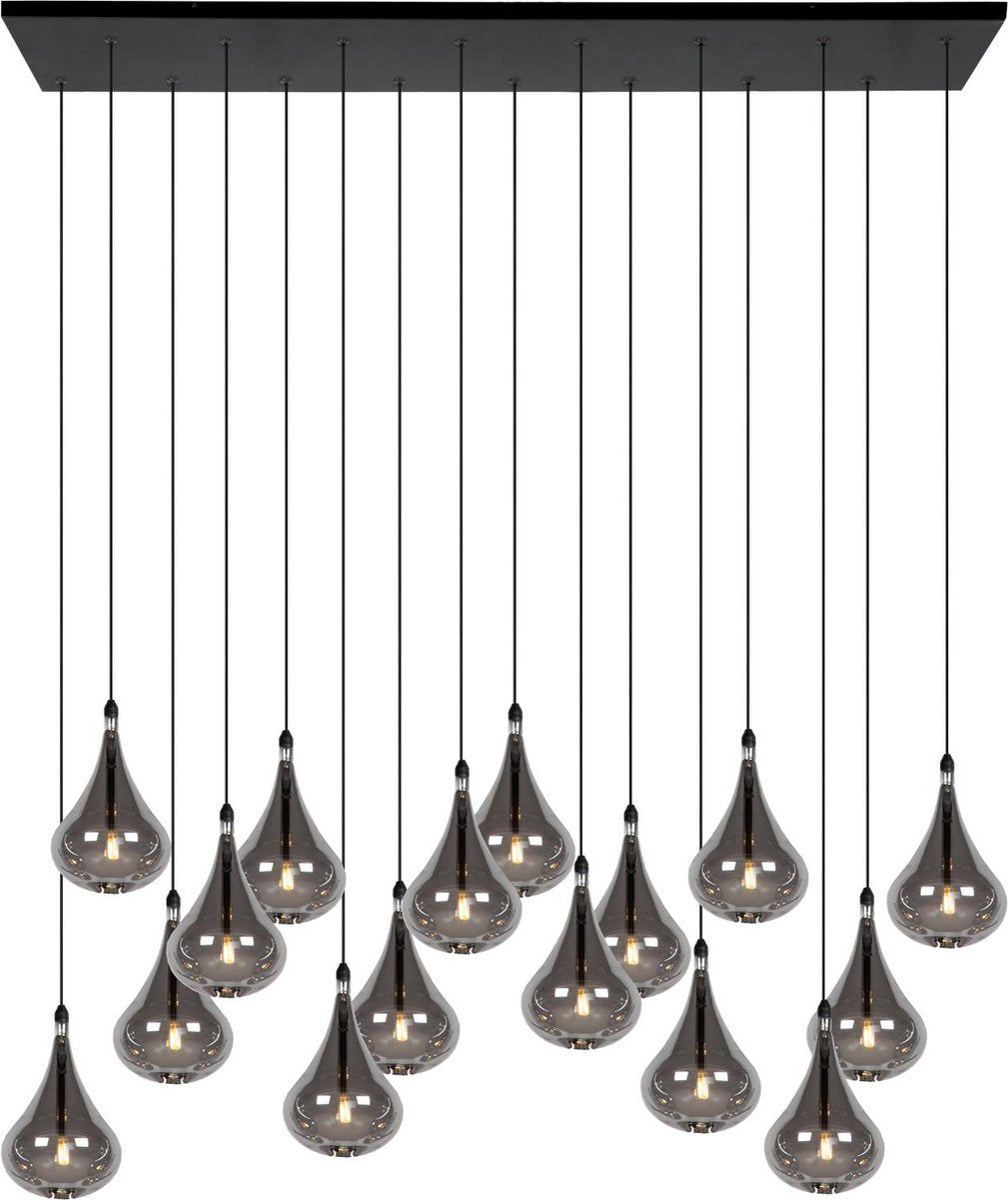Lucide tears - hanglamp - led dimbaar - g4 - 16x1,5w 3000k - zwart