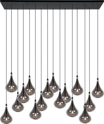 Lucide tears - hanglamp - led dimbaar - g4 - 16x1,5w 3000k - zwart