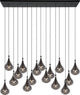 Lucide tears - hanglamp - led dimbaar - g4 - 16x1,5w 3000k - zwart