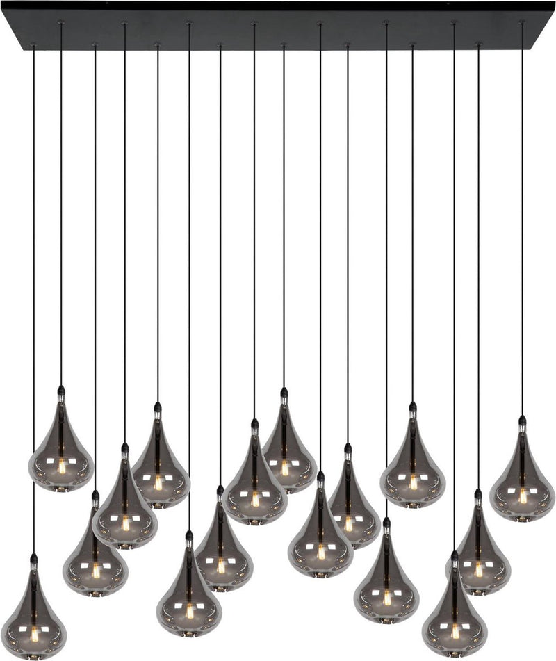 Lucide tears - hanglamp - led dimbaar - g4 - 16x1,5w 3000k - zwart