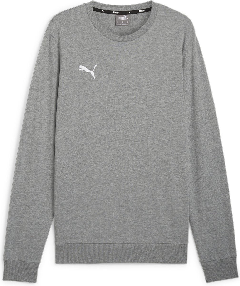 Puma teamgoal casuals crew neck sweat heren sporttrui - medium gray heather- white