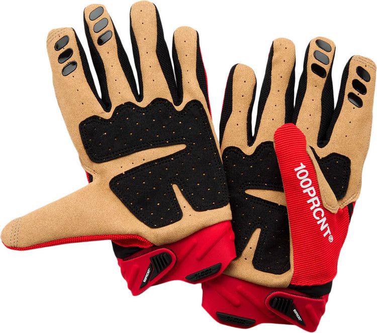 100% airmatic 2 - mtb gloves red black | m
