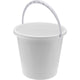 Emmer wit met plastic handvat grijs 10l | 3 stuks