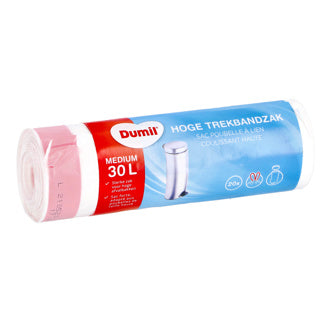 Dumil afvalzakken met trekband hoog 30 liter 20 stuks | 8 stuks