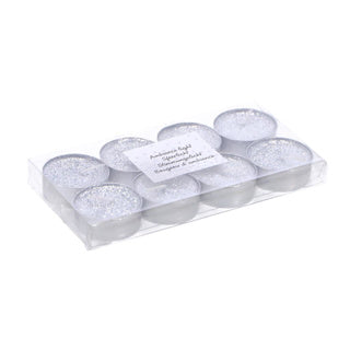 Overige merken glitter theelichten 8 stuks zilver