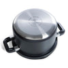 Bk flow cool black soeppan 24cm - 6.5l - zonder pfas-vrije antikleeflaag - inductie kookpan - rvs kookpan - veilig afgietsysteem - ovenbestendig tot 160°c - met deksel - zilver
