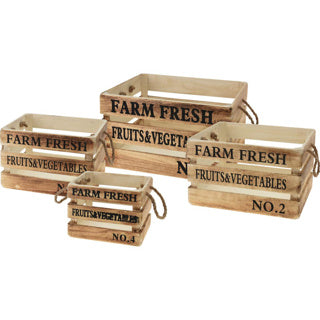 Kisten set van 4 paulownia hout