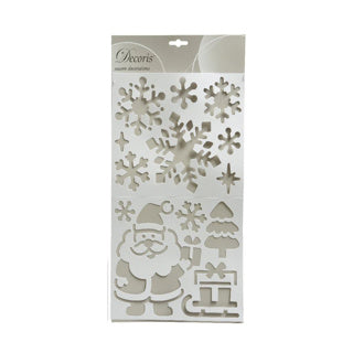 Kaemingk stencils plastic snowman santa 2 assorti | 6 stuks