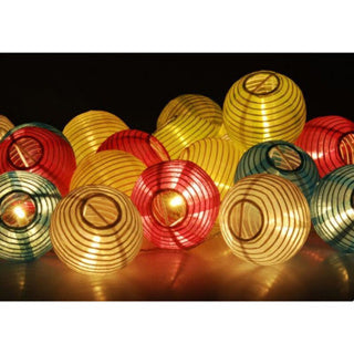 No brand feestverlichting outdoor. 20 led lampionnen. ip44 adapter 240v 10.75m.