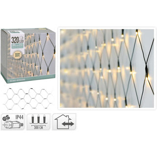 S.i.a. led netverlichting 300x150 cm 320 leds warm wit licht groen