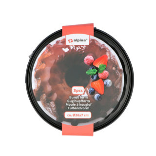 Alpina tulband springvorm 26 cm staal | 2 stuks