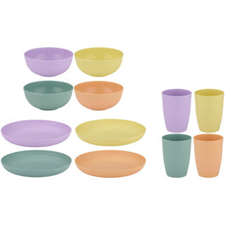 No brand campingservies set 12 delig | 3 stuks