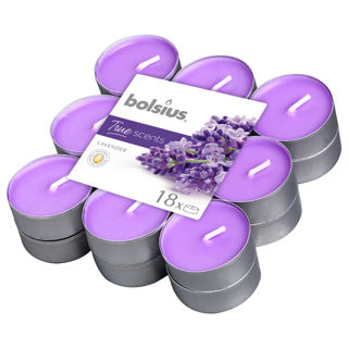 Bolsius geurtheelicht true scents lavendel 18 stuks | 4 stuks