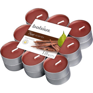 Bolsius true scents geurtheelichten oud wood 18 stuks | 8 stuks