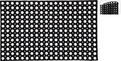 Basic rubberen deurmat met gaten 50x80 cm zwart