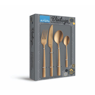 Amefa manille vintage bestekset 16-delig goud