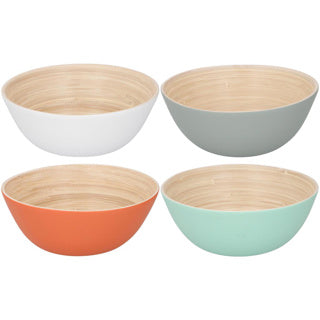 Bamboe schaal ø17 x 7 cm 4 assorti | 4 stuks