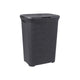 Curver style wasbox met deksel rotanstyle 60 liter antraciet 45x34x62 cm