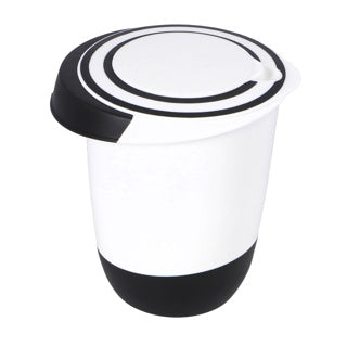 Basic mengkom met deksel 1.5l wit zwart