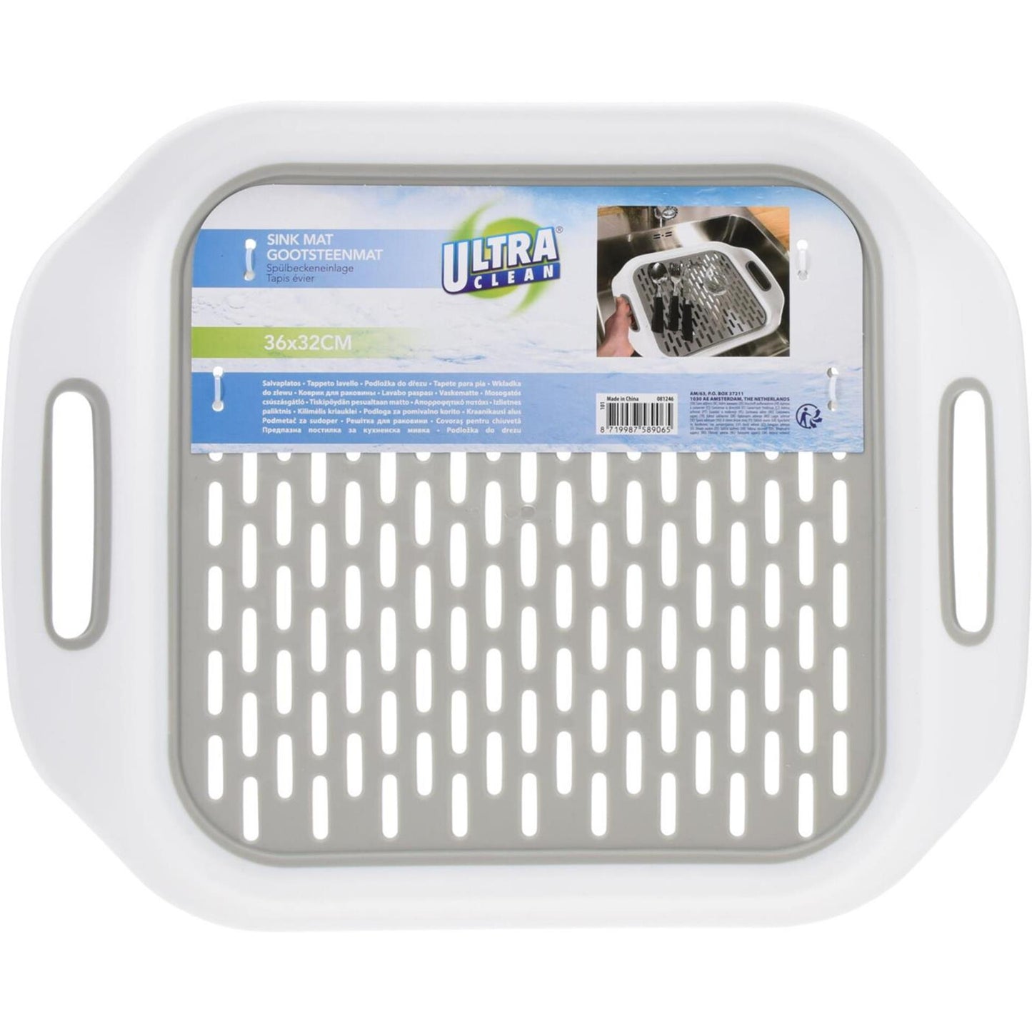 Excellent houseware gootsteenmat met handgrepen 38x30cm
