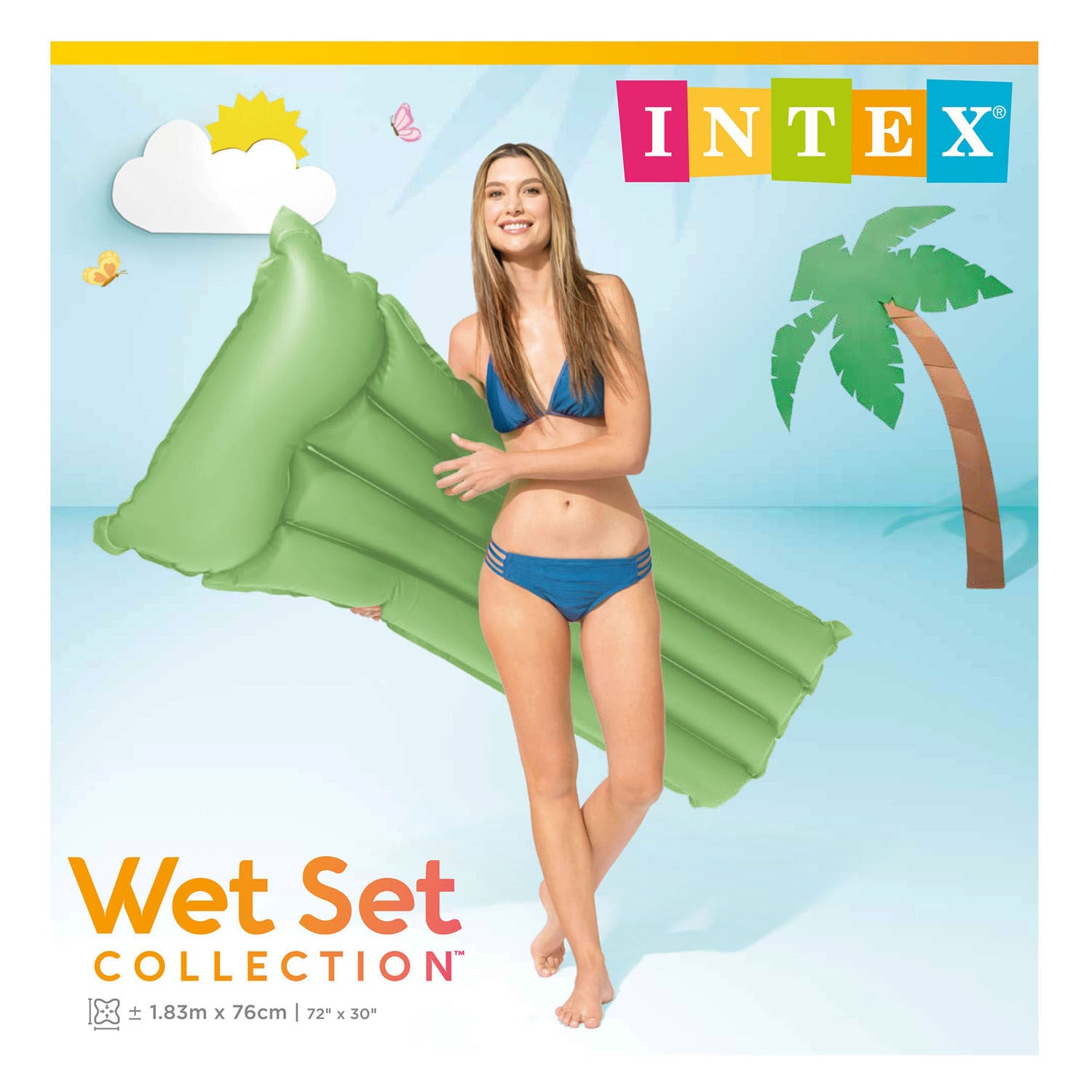 Intex luchtbed neon frost, 183x76cm