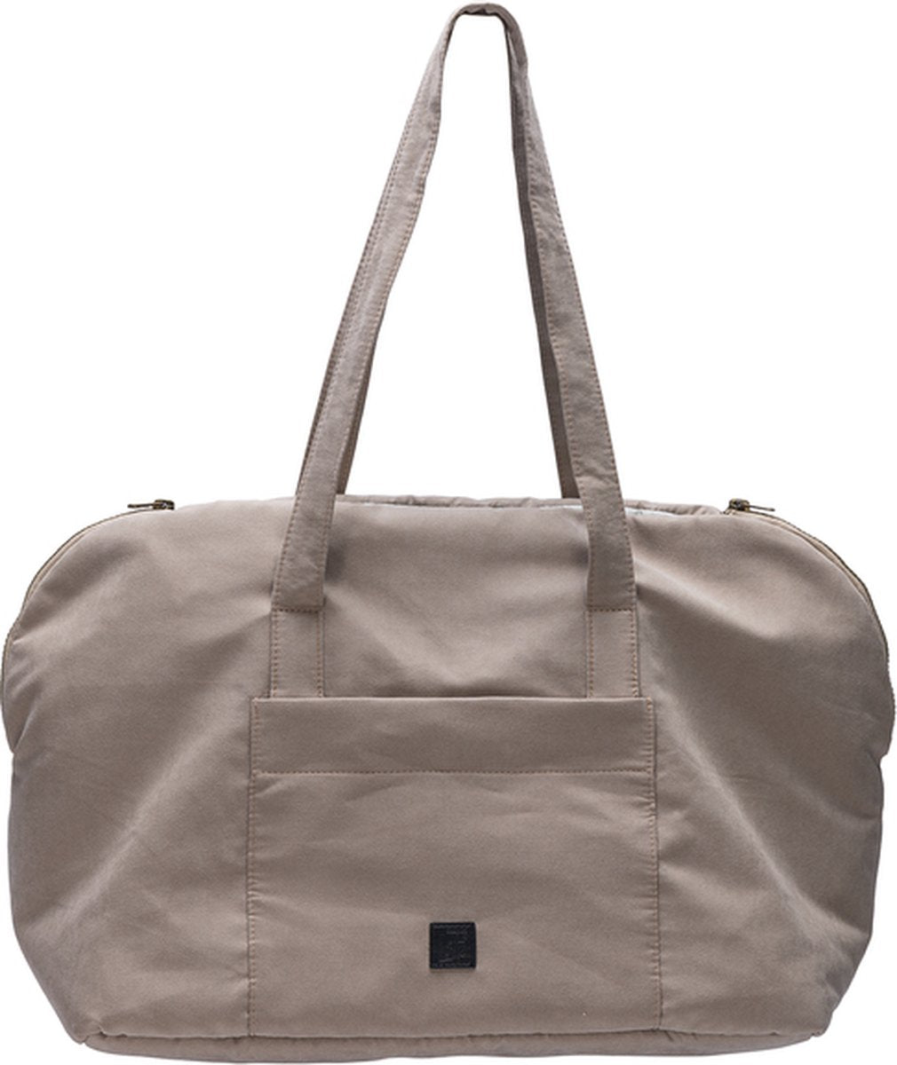 Designed by lotte bundu draagtas hond - hondentas - voor kleine honden - stevige bodem - beige - 48x23x33 cm