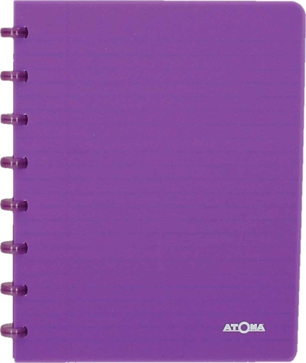 Atoma - trendy schrift | ft a5 | 144 bladzijden | commercieel geruit | transparant paars