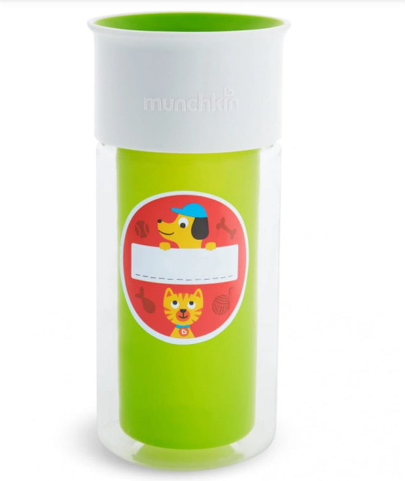 Munchkin miracle 360° geïsoleerde kinderbeker - antilek - houdt dranken langer koud - vanaf 12 maanden - kleur groen