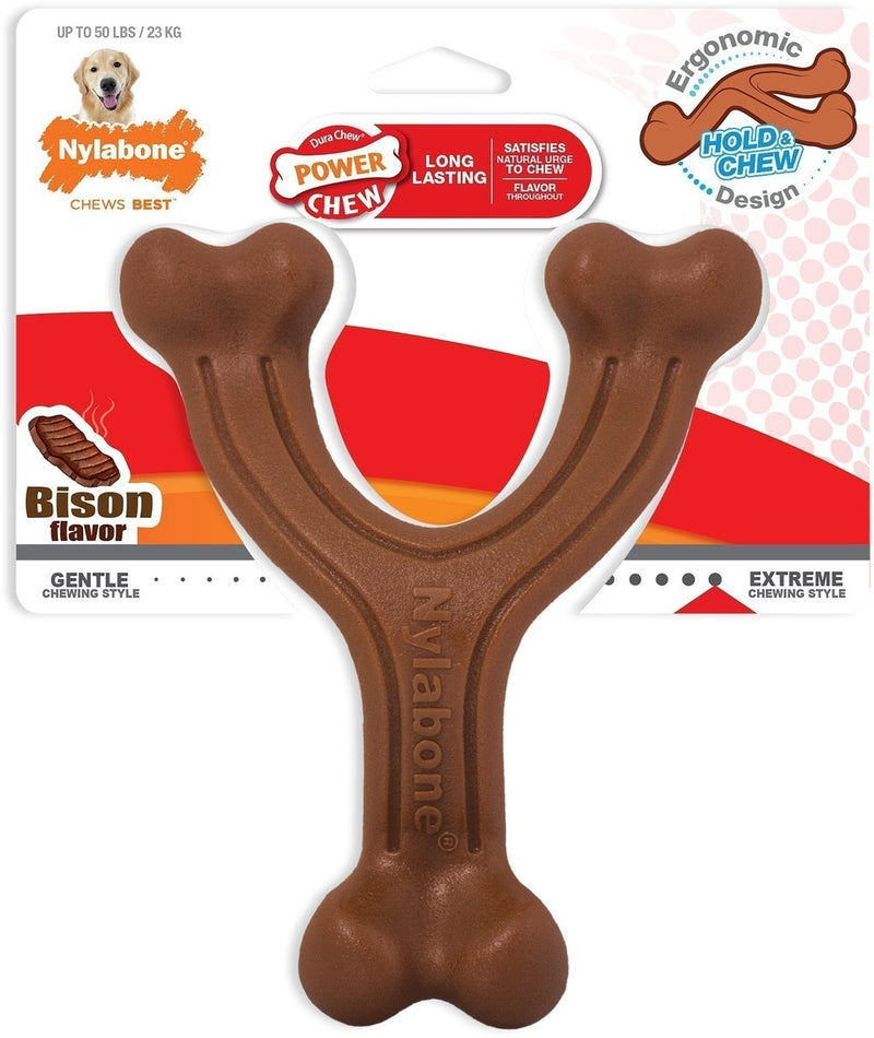Nylabone extreme chew wishbone bison - default title l