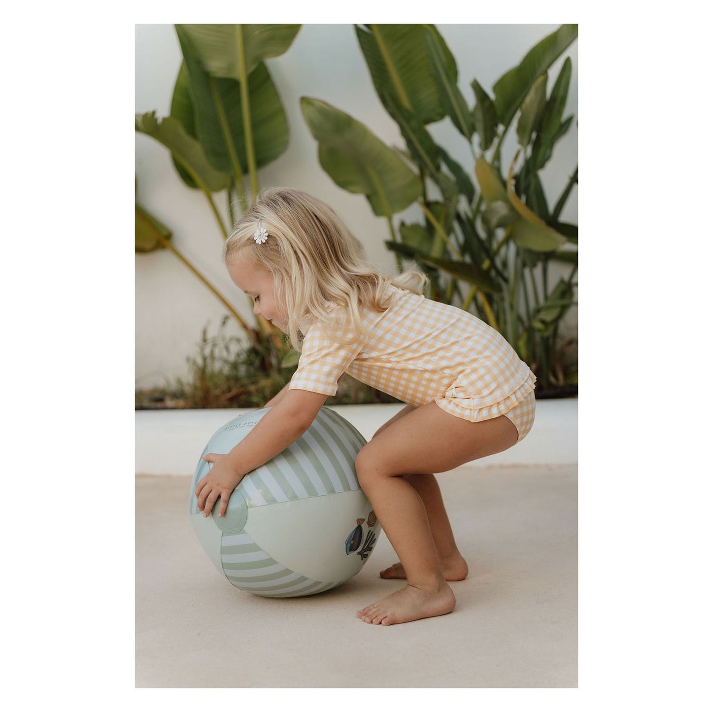 Little dutch strandbal blauw 35 cm fresh greens