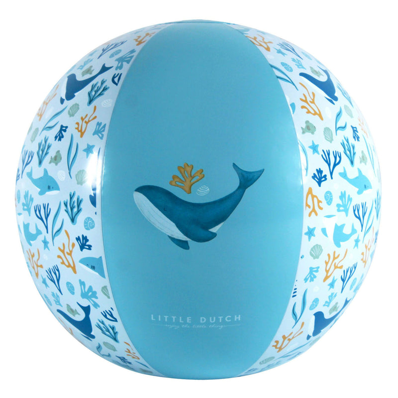 Little dutch ocean dreams strandbal blauw, 35cm