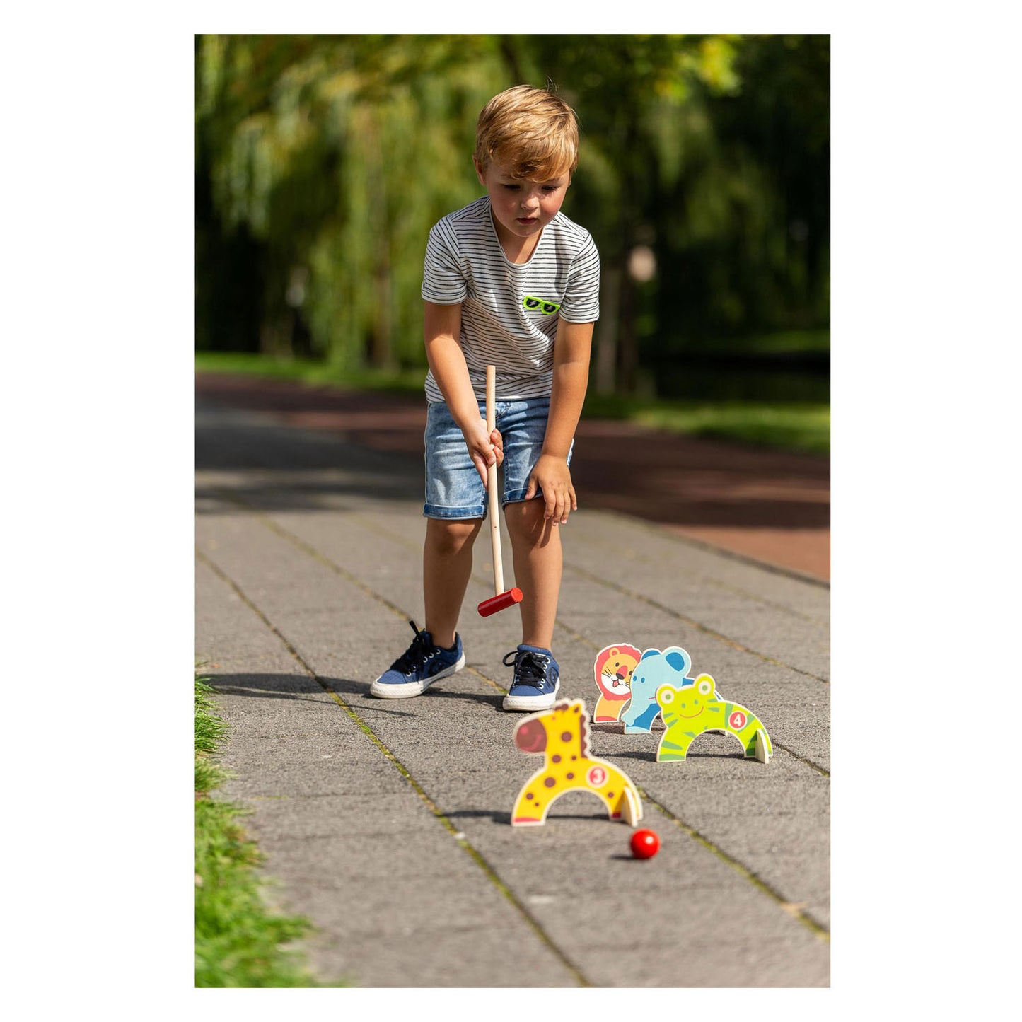 Outdoor play animal croquet - speelgoed - dierenvorm - 4 dierenpoortjes - kindvriendelijk