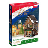 Cubic fun 3d puzzel klompenmakerij led verlichting kerstdorp speelgoed. - afbeelding 2