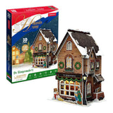Cubic fun 3d puzzel klompenmakerij led verlichting kerstdorp speelgoed. - afbeelding 3