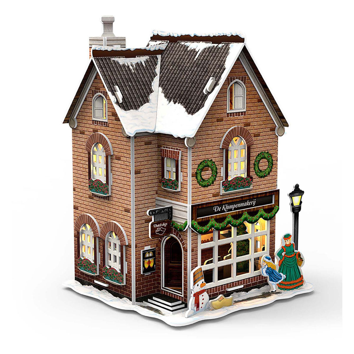 Cubic fun 3d puzzel klompenmakerij met led verlichting