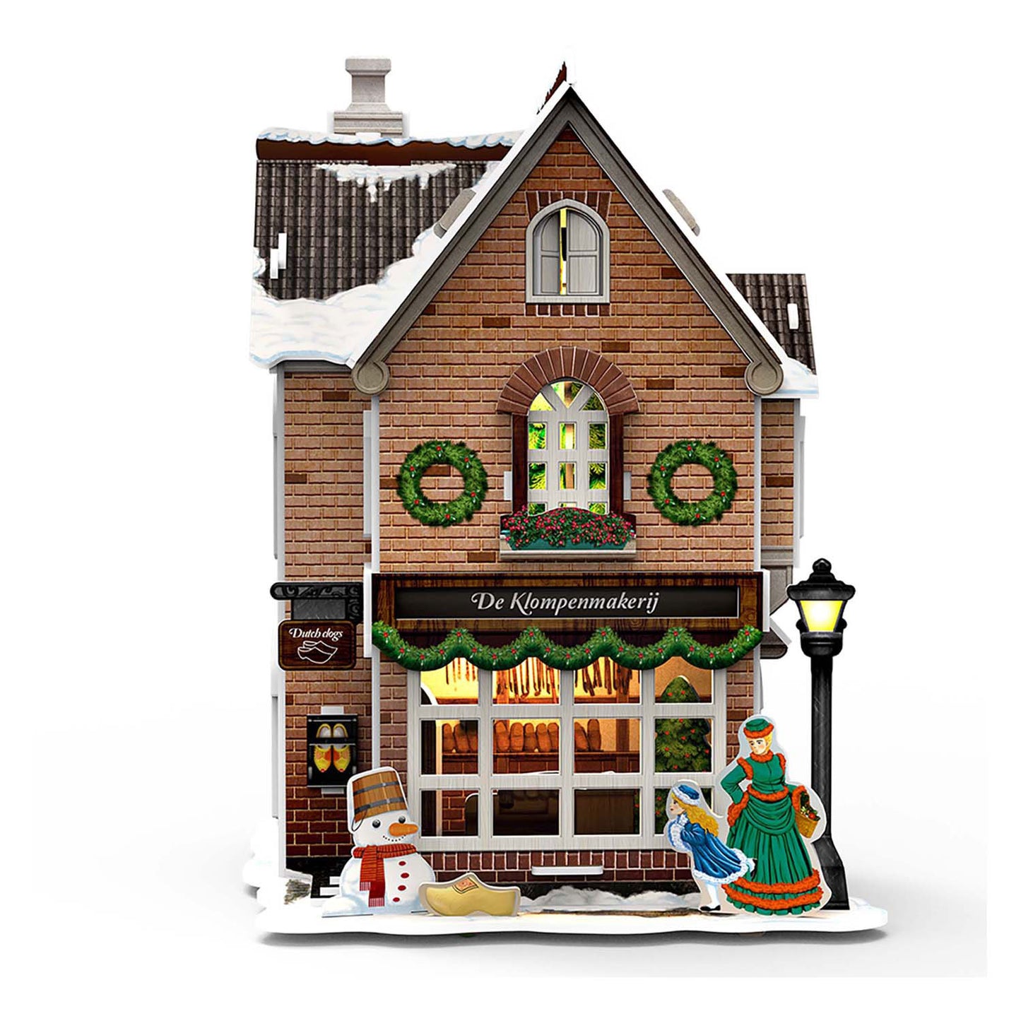 Cubic fun 3d puzzel klompenmakerij met led verlichting