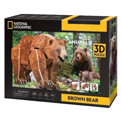 Cubic fun national geographic 3d-puzzel bruine beer - 88 stukjes - 8+ jaar