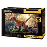 Cubic fun 3d puzzel national geographic velociraptor - afbeelding 2