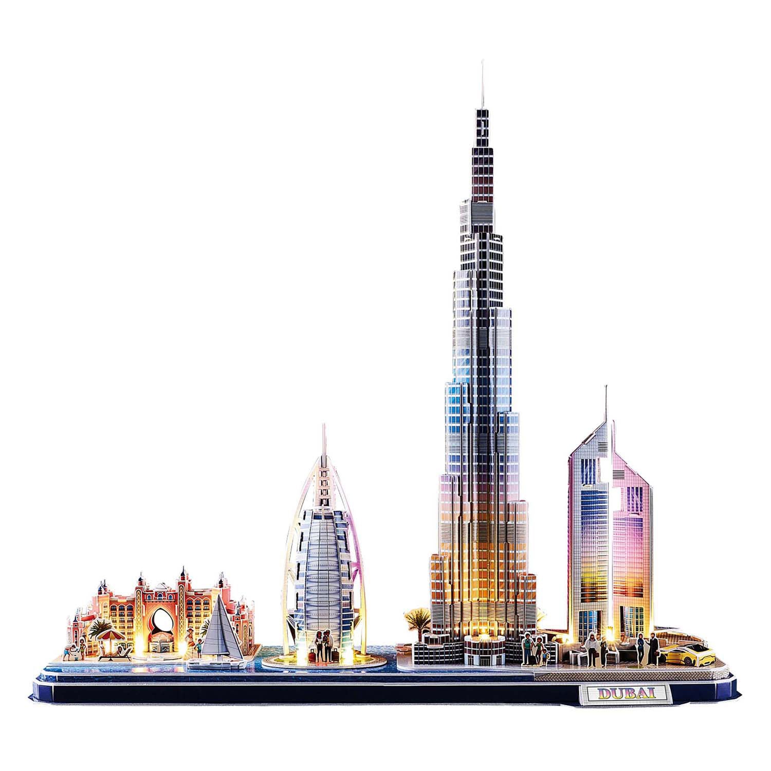 Cubic fun 3d puzzel city line dubai met led verlichting