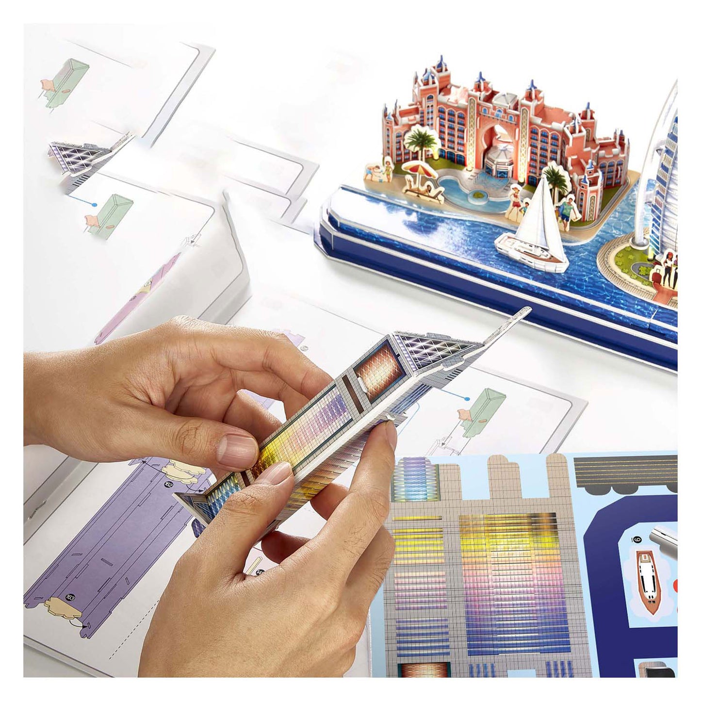 Cubic fun 3d puzzel city line dubai met led verlichting