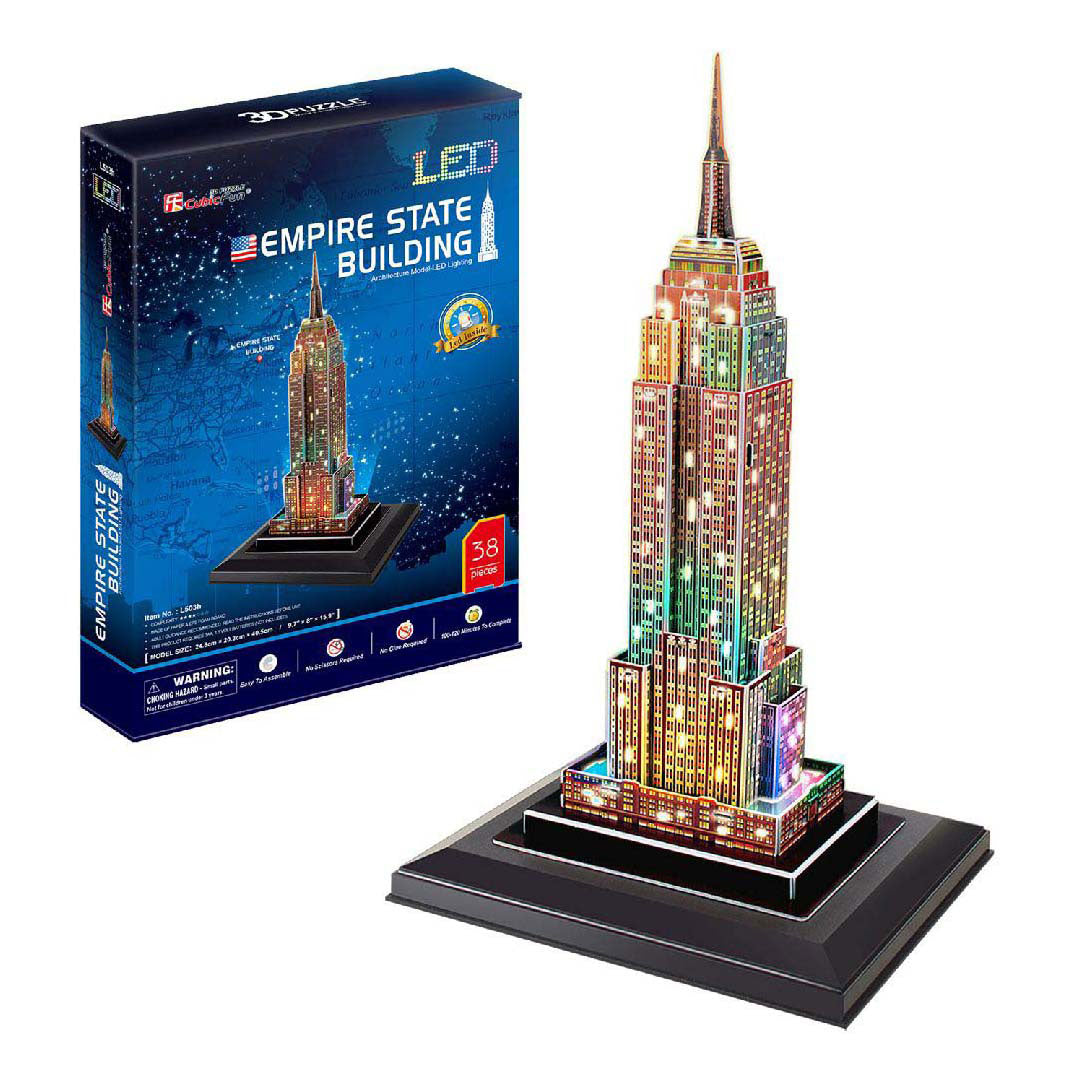 Cubic fun 3d puzzel empire state building met led verlichting