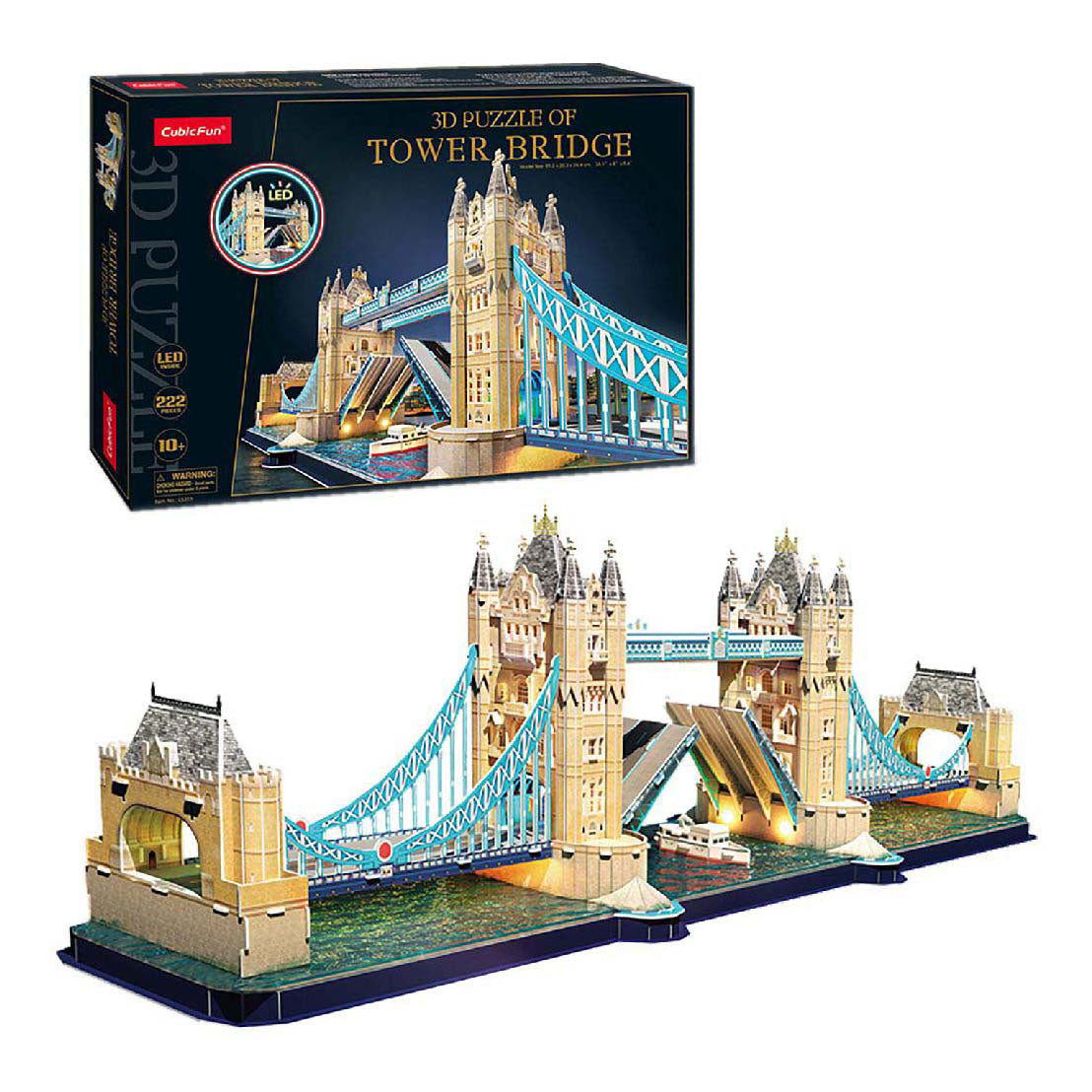 Cubic fun 3d-puzzel tower bridge - met led-verlichting - vanaf 10 jaar