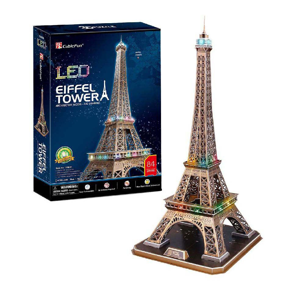 Cubic fun 3d puzzel eiffeltoren met led verlichting