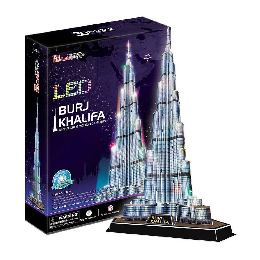 Cubic fun 3d puzzel burj khalifa met led verlichting