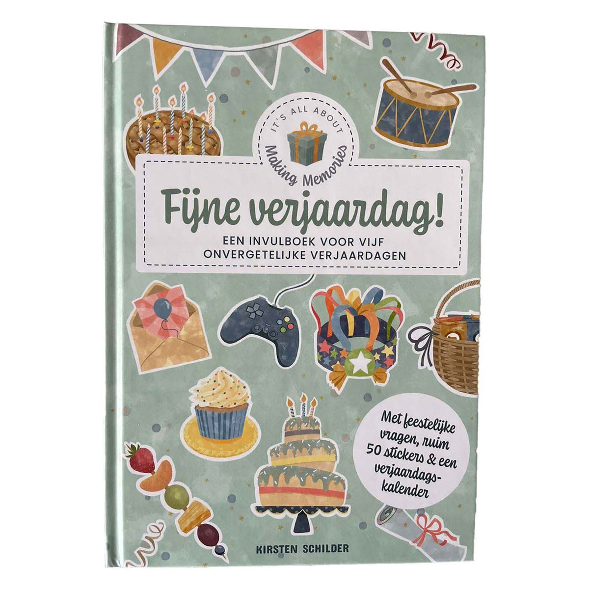 Fijne verjaardag invulboek voor vijf onvergetenlijke verjaadagen