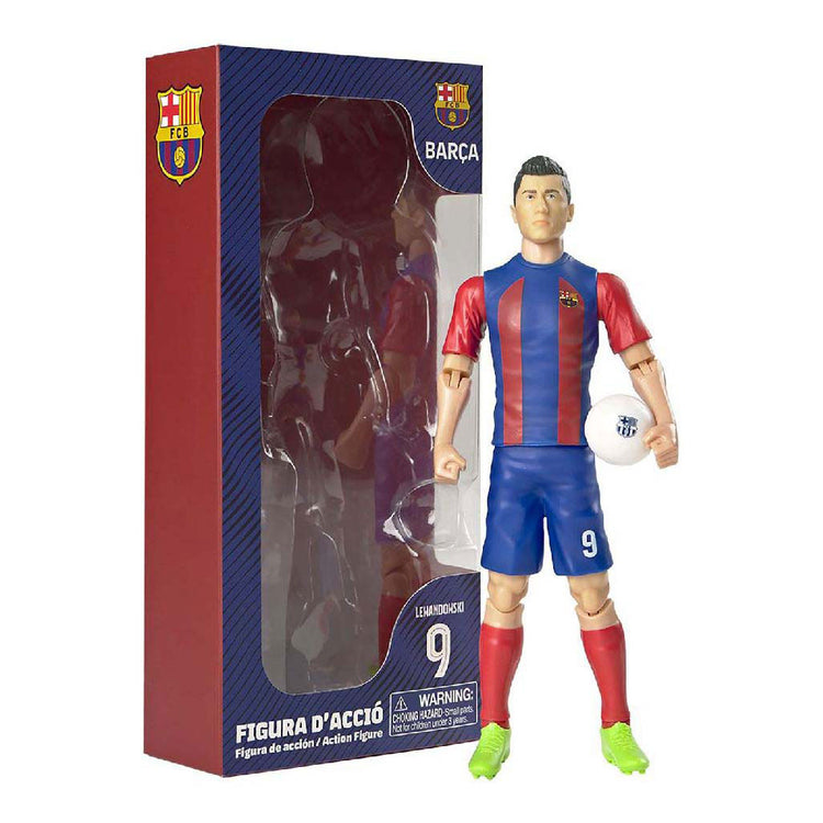Van der meulen voetbalfiguur fc barcelona robert lewandowski, 20cm