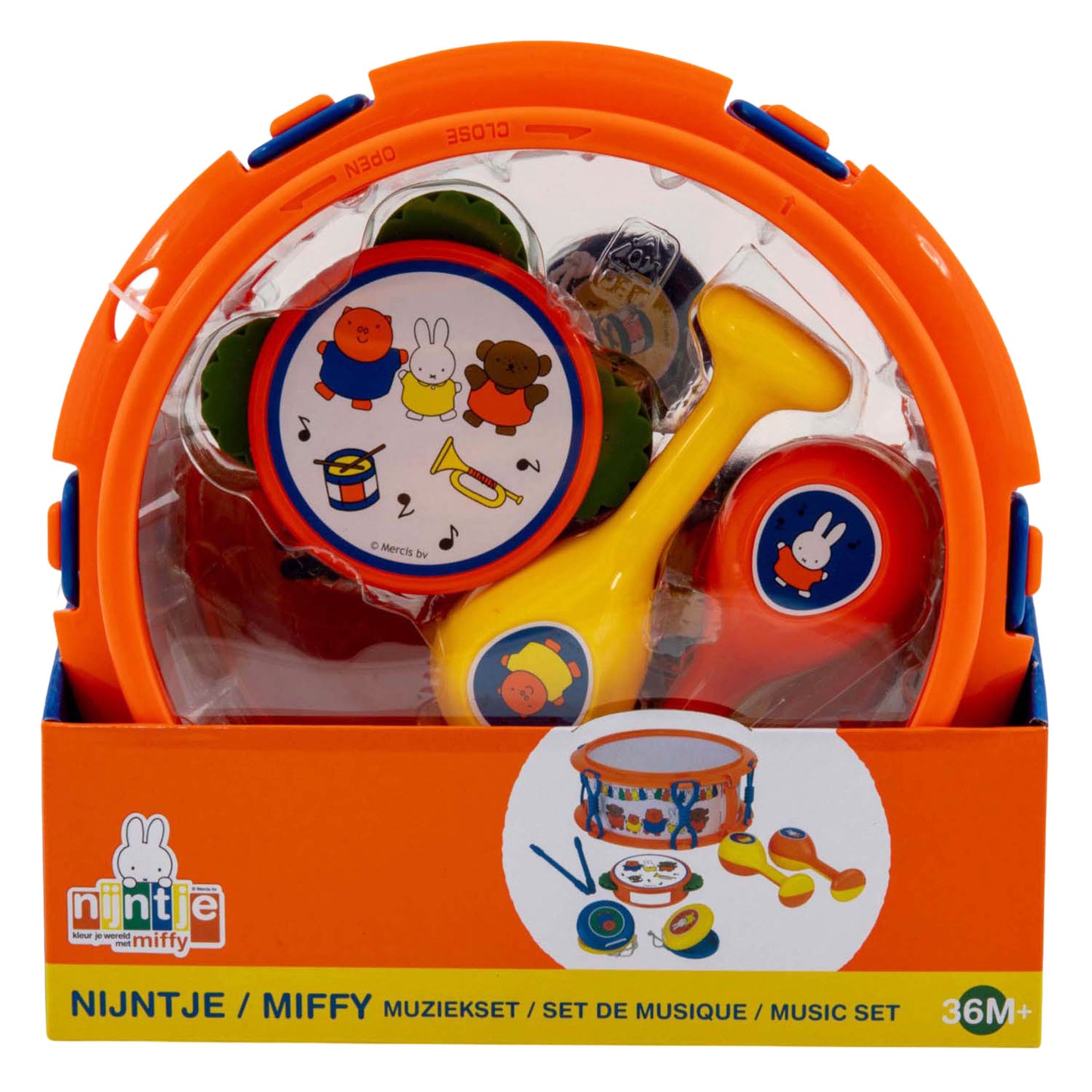 Rubo toys nijntje muziekset - tamboerijn - trommel - klappertjes - sambaballen - speelgoedinstrumenten