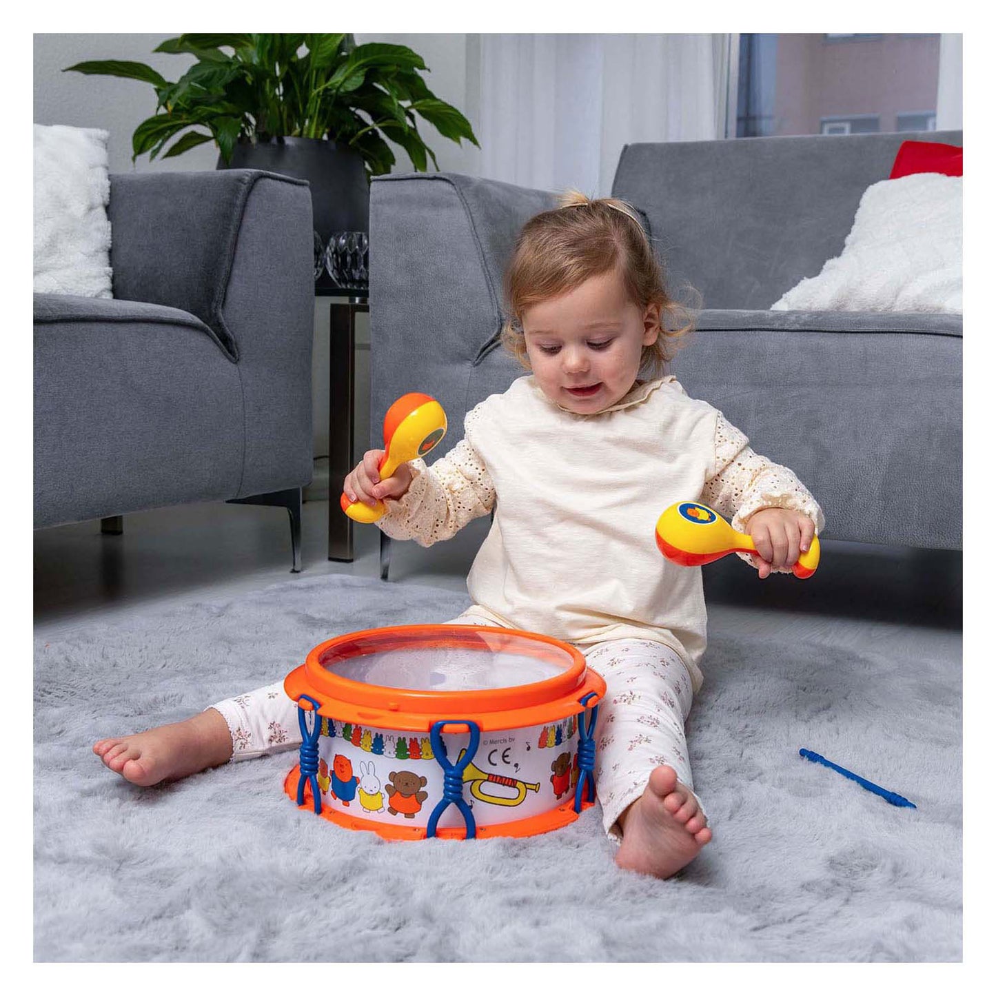 Rubo toys nijntje muziekset - tamboerijn - trommel - klappertjes - sambaballen - speelgoedinstrumenten